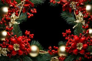 AI generated Rustic Christmas wreath ornaments a beacon of yuletide charm AI Generated photo