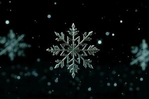 AI generated snowflakes gracefully decorating a winter wonderland Christmas snow light background AI Generated photo