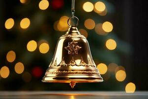 ai generado brillante Navidad campana cascabeleo campanas El sonar, extensión fiesta animar con festivo alegría ai generado foto