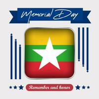 Myanmar Memorial Day Vector Illustration