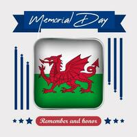 Wales Memorial Day Vector Illustration