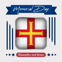 Guernsey Memorial Day Vector Illustration