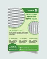 Unique modern medical flyer, healthcare cover a4 template, medical flyer layout design vector