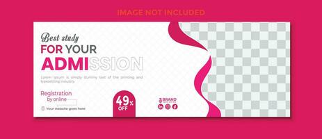 Admission social cover design vector