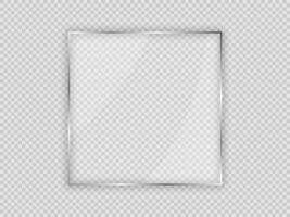 Glass plate in square frame vector