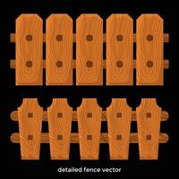 wooden fence detailed style cartoon vector