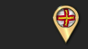 Guernsey Gold Location Icon Flag Seamless Looped Waving, Space on Left Side for Design or Information, 3D Rendering video