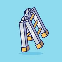 Folding ladder simple cartoon vector illustration carpentry tools concept icon isolated