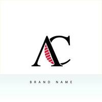AC elegant logo template in gold color, vector file .eps 10, text and color is easy to edit