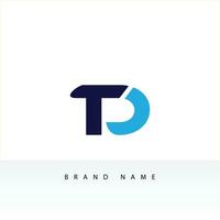 DT logo design. Initial letter DT logo design. DT logo monogram design vector template.