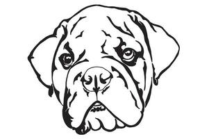 perro - buldog cabeza tatuaje diseño vector