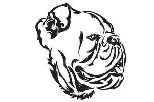 Dog - Bulldog Head Tattoo Design vector