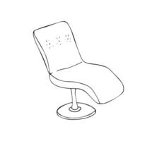 Hand-drawn Chair without armrests. Furniture for Interior. Vector illustration. Comfortable office chair.