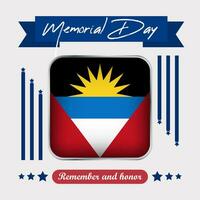 Antigua and Barbuda Memorial Day Vector Illustration