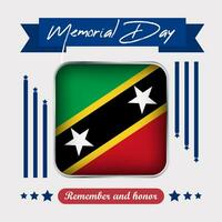 Saint kitts and Nevis Memorial Day Vector Illustration