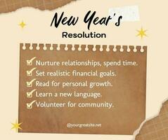 New Year Resolution Facebook Post template