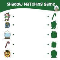 Matching shadow game for children. Find the correct shadow. Educational matching game for children with cartoon character. Worksheet for kid. Educational printable activity page. Vector file.