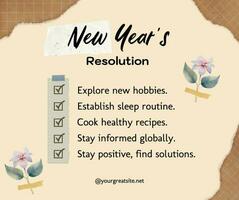 New Year Resolution Facebook Post template