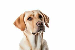 AI generated Portrait of handsome young dog isolated on white background, Ai generative photo