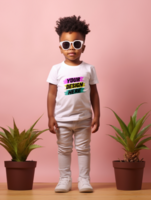 ai gerado editável bebê camiseta brincar psd modelo