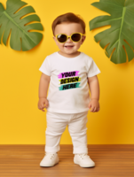 AI generated Baby T-shirt mockup psd design