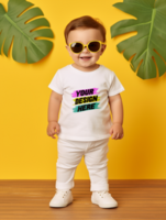 ai gegenereerd baby t-shirt mockup psd ontwerp