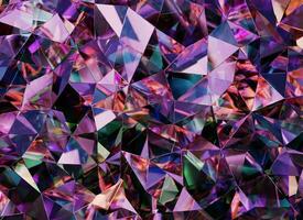 Luxury Abstract Realistic Purple Crystal Texture Reflection Close Up Background 3D rendering photo