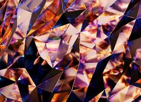 Luxury Abstract Color Realistic Crystals Texture with Prism Spectrum Caustic Reflection Close Up Background 3D rendering photo