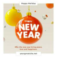 Modern New Year Greeting Instagram Post template