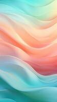 AI generated Background smooth gradient blue, peach green. Light color gradient transitions. Created with Generative AI photo