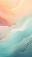 AI generated Background smooth gradient blue, peach green. Light color gradient transitions. Created with Generative AI photo