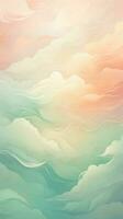 AI generated Background smooth gradient blue, peach green. Light color gradient transitions. Created with Generative AI photo