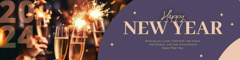 Simple New Year Greeting Linkedin Banner