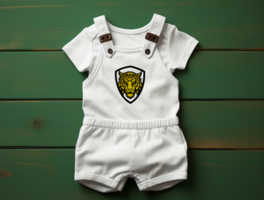 AI generated Baby bodysuit mockup design psd