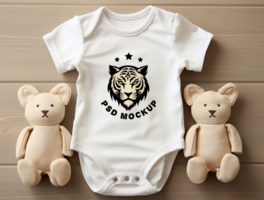 ai gegenereerd bewerkbare baby bodysuit mockup psd sjabloon