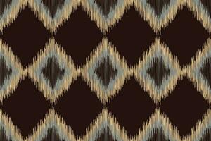 Ethnic Ikat fabric pattern geometric style.African Ikat embroidery brown Ethnic oriental pattern brown background. Abstract,vector,illustration.Texture,wallpaper,frame,decoration,carpet,motif. vector