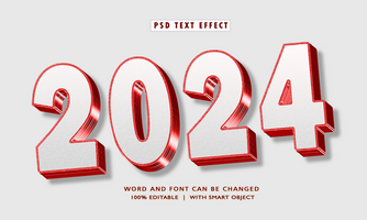 2024 editable texto estilo efectos psd