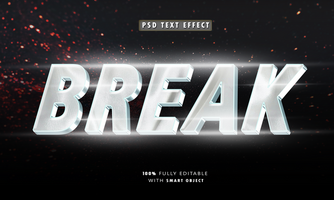 Break 3D Editable Text Effects in The Dark psd