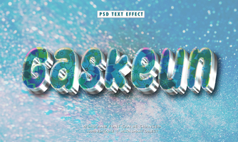 gaskeun 3d texto efeitos com azul céu fundo psd