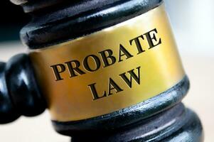 Probate law text engraved on gavel. Probate Law and Legal concept photo
