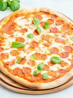 AI generated Freshly italian pizza with mozzarella cheese slice generative ai photo