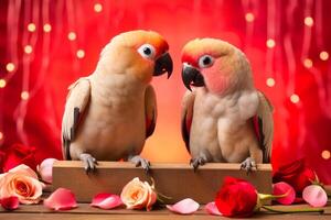 AI Generated. Romantic Avian Duo photo