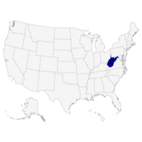 Karte von Westen Virginia. USA Flagge. png