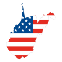 Map of West Virginia. USA flag. png