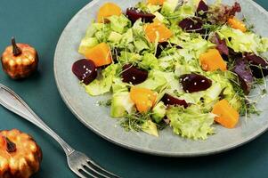 Seasonal autumn pumpkin salad. photo