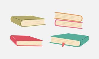 set vector illustration of books on white background