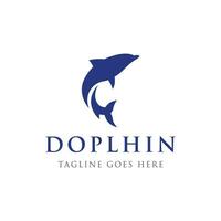 Dolphin Logo template design. Dolphins jump on the waves of the sea or beach with a creative idea. vector