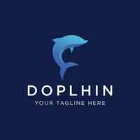 Dolphin Logo template design. Dolphins jump on the waves of the sea or beach with a creative idea. vector
