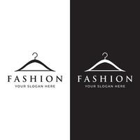 Simple coat hanger logo template design with creative idea.Logo for business, boutique, fashion, beauty. vector