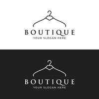 Simple coat hanger logo template design with creative idea.Logo for business, boutique, fashion, beauty. vector